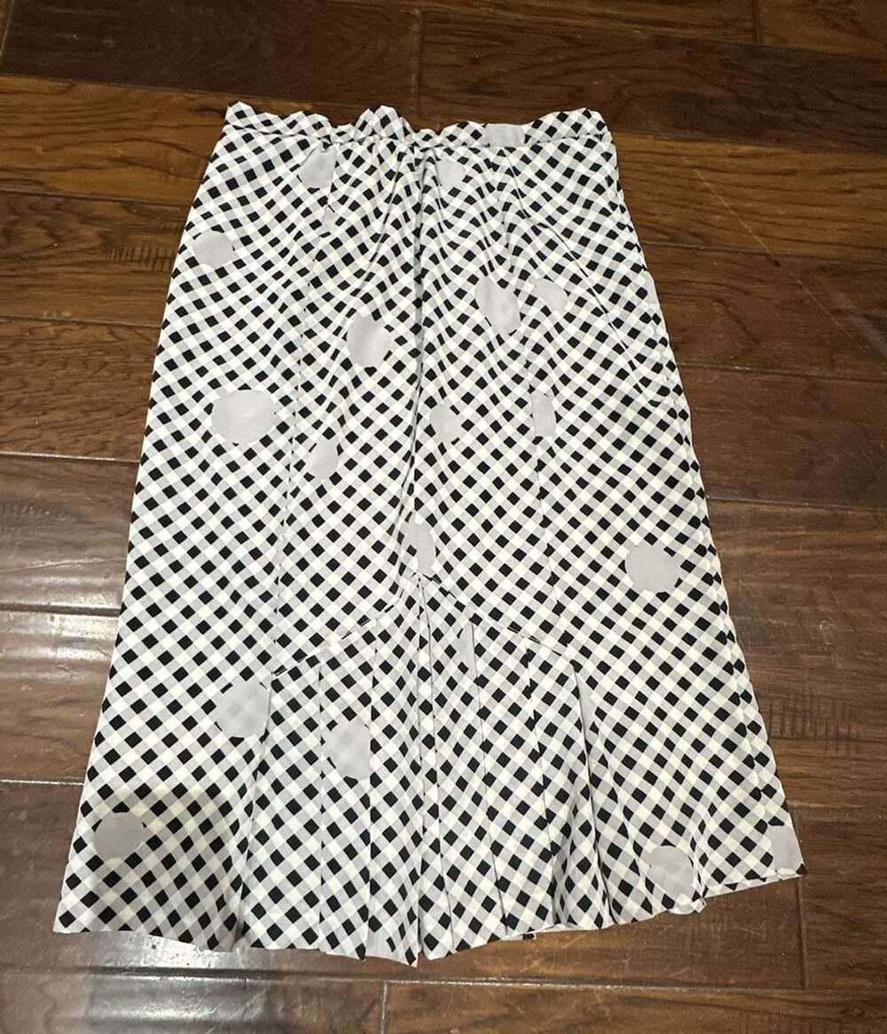 GlowEve Black & White Polka Dot Pleated Skirt